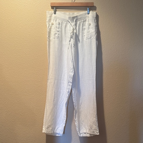 Style & Co. Pants - Style & Co. White Wide Leg 100% linen Pants